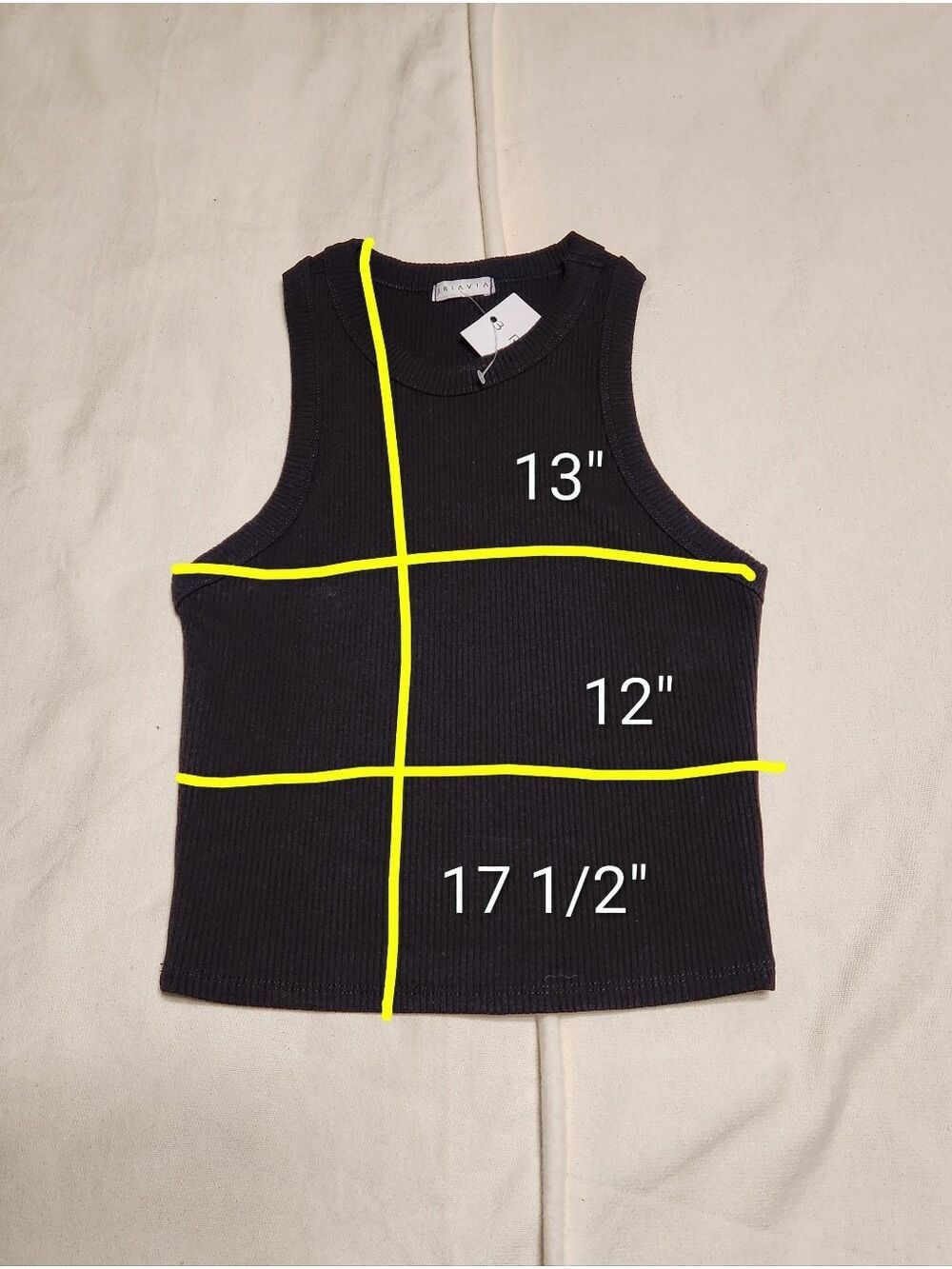 Briavia Ribbed Sleeveless Racerback Black Brown Yellow Crop Tank Bundle Small - Picture 10 of 10